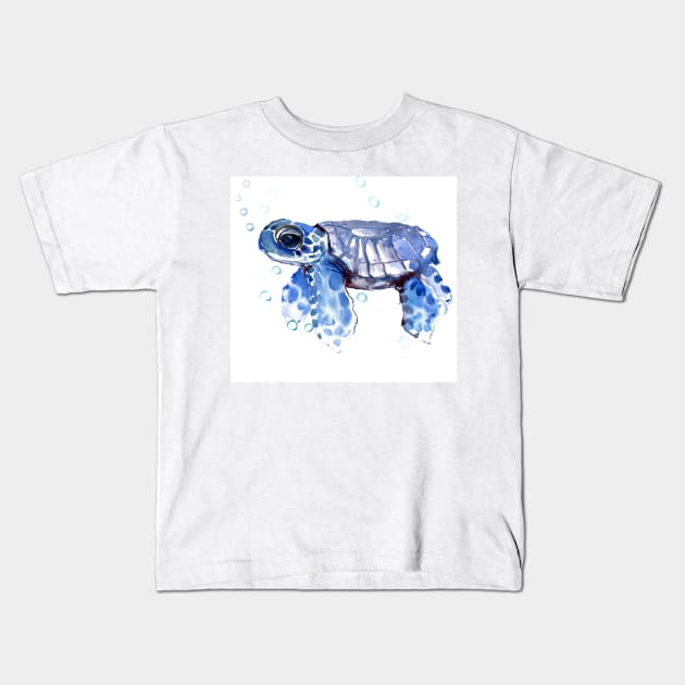 Sea Turtle, cute Turtle Blue turtle Kids T-Shirt by surenart